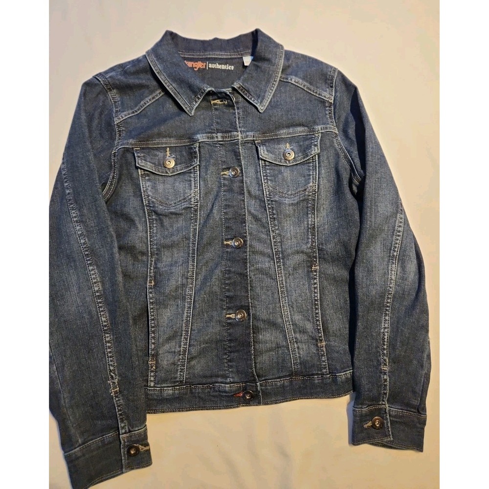 Women's Wrangler, Authentic Blue Stretch Denim Jacket Size Large